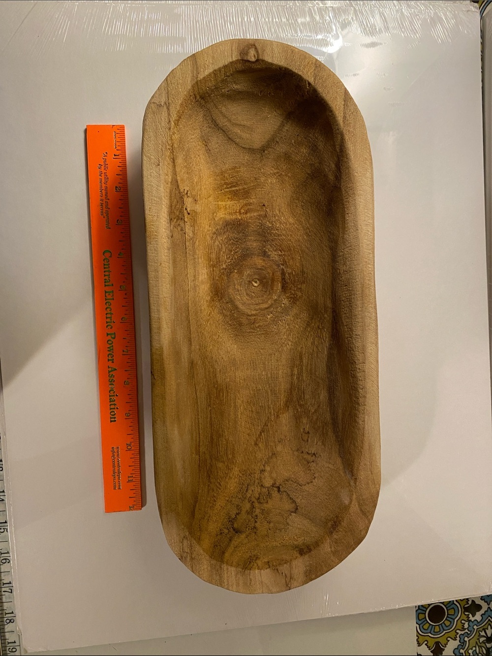 Natural Wood Serving Bowl - Brown